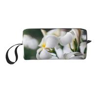 Bellissimi fiori bianchi di frangipani scia di plumeria, Borsa per il trucco Borsa per cosmetici Borsa da toilette da viaggio portatile Borsa per trucco Organizer
