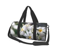 Bellissimi fiori bianchi di frangipani scia di plumeria, Borsone da viaggio di grande capacità Borsa rotonda Borsa da viaggio sportiva Borsa da viaggio Borsa da fitness