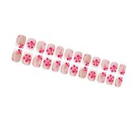 Bellissimi Fiori Da Imprimere Le Unghie Corte Quadrate Artificiali Corte Corte Copertine Complete Da Incollare Unghie Acriliche Alla Moda