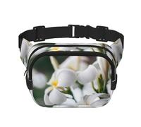 Bellissimi fiori di Plumeria con scia di frangipani bianco, Marsupio quadrato a doppio strato, borsa da viaggio, marsupio casual