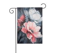 Bellissimi fiori in rosa e grigio bandiera da giardino 30 x 45 cm verticale su entrambi i lati casa colonica vacanze decorazioni esterne bandiera cortile