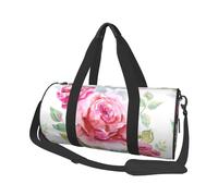 Bellissimi fiori rosa fiore rosa floreale, Borsone da viaggio di grande capacità Borsa rotonda Borsa da viaggio sportiva Borsa da viaggio Borsa da fitness