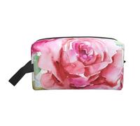 Bellissimi fiori rosa, fiori rosa, organizer per cosmetici di grande capacità, borsa da viaggio per il trucco da donna