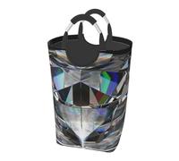 Bellissimi gioielli con diamanti neri, Cesto portabiancheria pieghevole, Grande contenitore portaoggetti resistente con manici, 50 litri