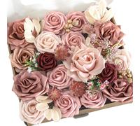 Bellissimi mazzi artificiali fiori matrimonio rosa polvere e arredamento casa