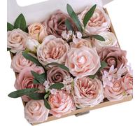 Bellissimi mazzi artificiali fiori matrimonio rosa polvere e arredamento casa