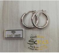 Bellissimi orecchini a Cerchio canna lucida in oro bianco 750 18 KT grammi 2.15