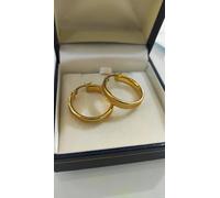 Bellissimi Orecchini a Cerchio Lucidi E Satinatiin oro giallo 750 18 KT New