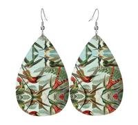 Bellissimi orecchini a goccia in pelle a forma di colibrì, leggeri, in stile bohémien, idea regalo per donne e ragazze