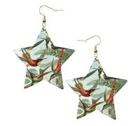 Bellissimi orecchini da donna a forma di colibrì, orecchini pendenti celesti, gioielli a forma di stella per un versatile, One Size, Pelle