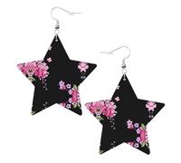 Bellissimi orecchini da festa a forma di fiore per donne, orecchini pendenti a stella scintillanti, gioielli alla moda per una serata fuori, One Size, Pelle