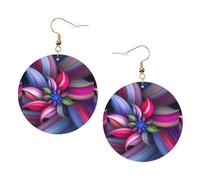 Bellissimi orecchini in pelle alla moda a forma di fiore, da donna, pendenti, 1 paio di orecchini leggeri stampati per piercing, idea regalo per donne e ragazze