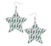 Bellissimi orecchini pendenti da donna con fiori di pavone, orecchini pendenti celesti, gioielli a forma di stella per un versatile, One Size, Pelle