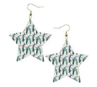 Bellissimi orecchini pendenti da donna con fiori di pavone, orecchini pendenti celesti, gioielli a forma di stella per un versatile, One Size, Pelle