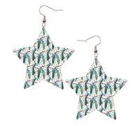 Bellissimi orecchini pendenti da donna con fiori di pavone, orecchini pendenti celesti, gioielli a forma di stella per un versatile, One Size, Pelle