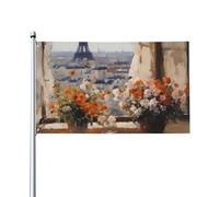 Bellissimi piloni in lontananza Stampe bandiere decorative per esterni 0,9 x 1,5 m leggere e belle adatte per cortili all'aperto e celebrazioni di festival.