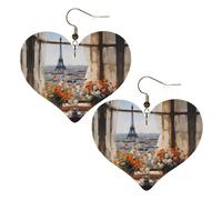 Bellissimi piloni in lontananza Stampe Eleganti orecchini a forma di cuore leggeri accessori da donna perfetti per feste e San Valentino.