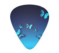 Bellissimi plettri blu per chitarra a forma di farfalla, triangolari, per basso, chitarra acustica ed elettrica, per chitarristi, 12 pezzi