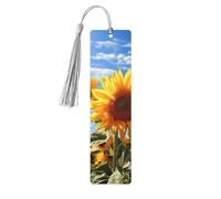 Bellissimi segnalibri in legno a forma di girasole per gli amanti dei libri, segnalibro fai da te fatto a mano con nappe colorate stampati su entrambi i lati, accessori artistici per libri, regalo per