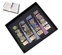 Bellissimi segnalibri, segnalibri in metallo, stile artistico, segnalibro a tema pittura a olio, confezione da 4 segnalibri retrò con pompon per donne, insegnanti e amanti dei libri, e aumenta