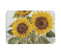 Bellissimi tappetini da bagno estivi a forma di girasoli, assorbono l'umidità e lo sporco, con retro in gomma antiscivolo, adatto sotto la porta, per pavimento del bagno, vasca, doccia, lavandino