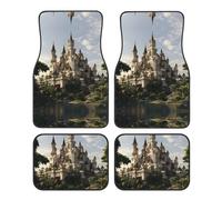 Bellissimi tappetini per auto con stampe di castelli, antiscivolo nella parte anteriore e posteriore, adatti per auto, camion e SUV.