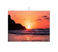 Bellissimi tappetini per lavello con paesaggio marino, per lavello in acciaio inox, extra large, facili da usare, piccoli, 16 x 18 pollici.