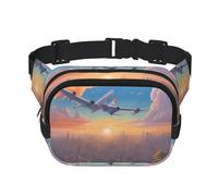 bellissimo aeroplano stampato multifunzionale marsupio unisex alla moda messenger bag, borsa da viaggio sport di stoccaggio