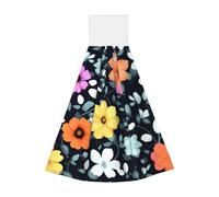 Bellissimo asciugamano portatile da appendere con fiori colorati, asciugamano da cucina super assorbente, asciugamano da cucina per bambini adulti bagno cucina appeso asciugamano