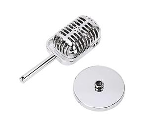 Bellissimo aspetto: Microfono R Vintage Simulazione Modello di Applicazione del Microfono Vintage Finto per la Decorazione a Barra Microfono Argento Elettroplato e il Nostro Microfono Vintage e