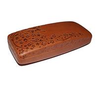 Bellissimo astuccio per occhiali"Mauritius Flower" con incisione in vers. Colori (marrone)