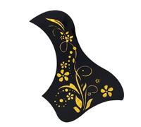 Bellissimo battipenna per chitarra in legno con motivo floreale Protezione antigraffio folk comunemente usata Professional Acoustic Pickguard(Gold)