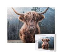Bellissimo bestiame delle Highlands,Puzzle in legno da 500 pezzi, gioco di famiglia, puzzle per adulti e adolescenti, decorazioni per la casa