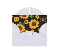 Bellissimo biglietto di auguri con stampa di girasoli in carta perlata, design unico, buste per ringraziamento, inviti