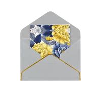 Bellissimo biglietto di auguri elegante con fiori - biglietto pieghevole in carta perlata di alta qualità con bordo dorato, interno bianco per messaggio personale - perfetto per Natale, compleanno