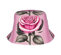 Bellissimo cappello alla pescatora con rose rosa, pieghevole, per esterni
