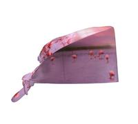Bellissimo cappello da lavoro con stampa esagonale, cappello turbante con fascia tergisudore, copertura estetica confortevole per la testa, Fenicotteri rosa., Taglia unica