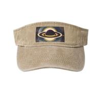 Bellissimo cappello da sole nero stampato Saturno - Cappello da sole traspirante, adatto per sport all'aria aperta in estate