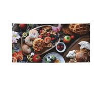 Bellissimo cartello per la colazione per interni ed esterni sfondo di compleanno poster decorazioni per feste forniture sfondo fotografico con occhielli bandiera da parete personalizzata
