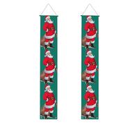 Bellissimo cartello per portico con stampa di Babbo Natale per decorazioni per feste e feste, personalizzabile riutilizzabile
