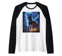 Bellissimo Cavallo con Fulmine Sky Horse Maglia con Maniche Raglan