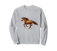Bellissimo Cavallo Marrone al Galoppo Felpa