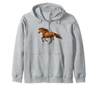 Bellissimo Cavallo Marrone al Galoppo Felpa con Cappuccio