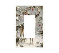 Bellissimo cervo nella foresta innevata interruttore della luce piastra da parete copertura piastra frontale singolo bilanciere 1 banda decoratore presa coperture per la casa cucina camera bagno Decor