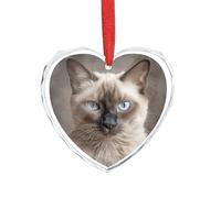 Bellissimo ciondolo a forma di gatto siamese in cristallo trasparente a forma di cuore, romantico, decorazione da appendere per fai da te, regalo per casa, finestra, auto, festa di nozze, ornamento da