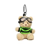 Bellissimo ciondolo a forma di orso pilota per borse e scatti chiave bordo del telefono personalizzato decorazione animale matrimonio favore, Black And Green Swea, Taglia unica
