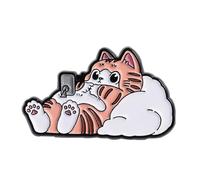 Bellissimo ciondolo a forma di povero gatto distintivo spilla versatile decorazione per borse di abbigliamento tappi, Taglia unica, come descritto