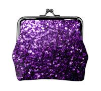 Bellissimo ciondolo viola con stampa glitterata e portamonete versatile, impermeabile, con chiusura a bacio, per chiavi e carte