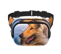Bellissimo Collie a pelo ruvido, Marsupio quadrato a doppio strato, borsa da viaggio, marsupio casual