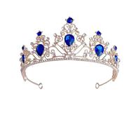 Bellissimo Copricapo Da Sposa Moda Corona Da Sposa Festa Di Compleanno Di Lusso Diademi Gioielli Copricapo Accessori For Capelli For Ragazze Delicato Confortevole(Gold royal blue)